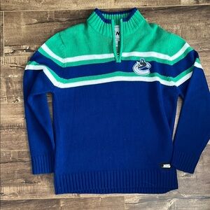 NHL Men's Blue and Green Sweater